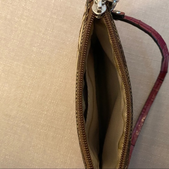 Coach Wristlet with Detachable Strap Vintage Brown and Red Monogram - Picture 6 of 9